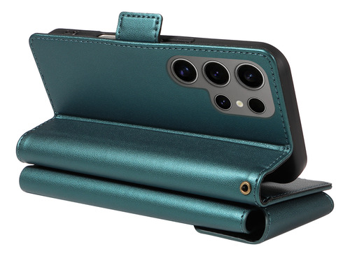 Funda Para Samsung Galaxy Serie A De Piel Sintética Con Múltiples Ranuras, Soporte Antivibración Y Otras Funciones, Color Verde