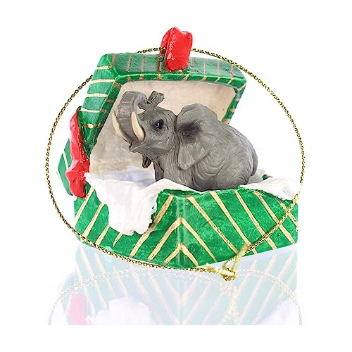 Adorno Navideño Caja De Regalo De Elefante - ¡delicio...