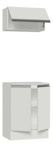 Kit 60 Cm 100% Mdf 2 Portas E 1 Suspensa Smart Madesa Cor Branco