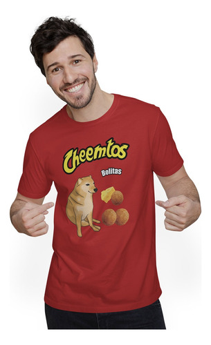 Playera Cheemtos Cheems Bolitas Roja Hombre Y Mujer