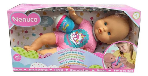 Muñeca Bebe Nenuco Soft C/ Mamadera Sonajero Int N14920 Orig