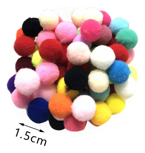 100 Pompones De Bolas Para Niños, Pompones De Colores
