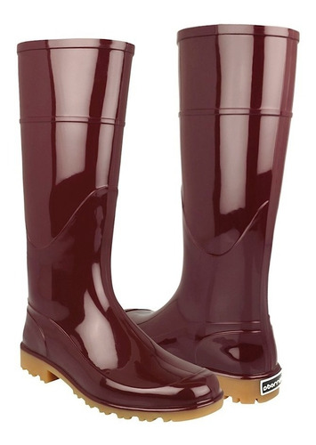 Botas De Lluvia Top Moda  Para Dama Sintético Vino 5705 