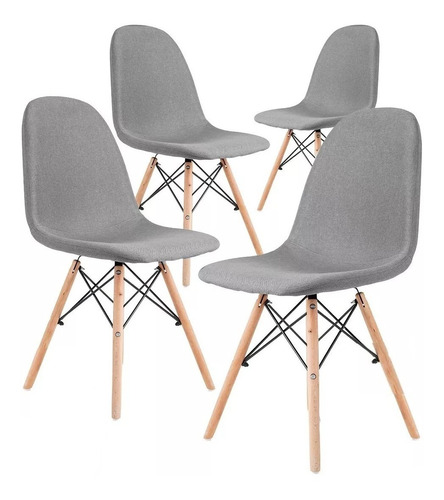 Set De Sillas Eames Rectas Tapizadas Modernas Minimalistas 