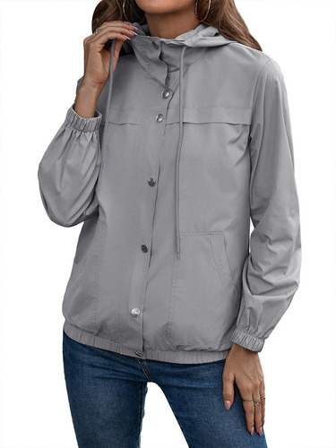 Gabardina Mujer Impermeable Casual Chamarra Rompevientos