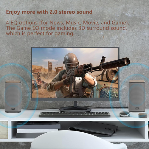 Altavoces Bluetooth Computadora Control Táctil Inalámbrico Blanco