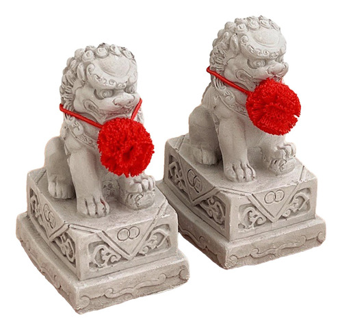 2 Estatuas De Perros Fu, Decoración China De Feng Shui,