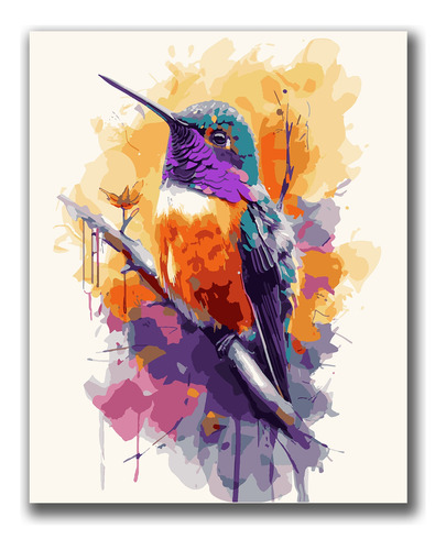 Pintura Por Números Premium. Colibrí Pintura. Kitart