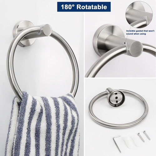 Juego De Hardware De Baño Siyzda 2 Piezas Anillo De Toalla Y