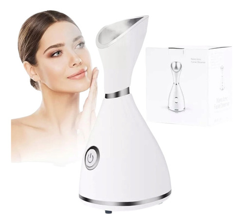 Vaporizador Facial Nano Iónes Limpiador Poros Purifica Piel Color Plateado