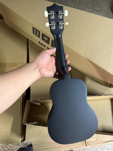 Kit De Ukelele Soprano Acústico De Madera De 21 Pulgadas Negro