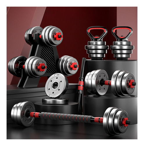 Set Mancuernas Barra Ajustables 20 Kg 3 En 1