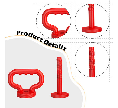 Mango De Kettlebell Ajustable Convertidor De Mancuernas Rojo