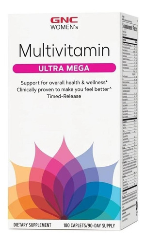 Multivitamínico Para Mulheres Ultra Mega Womens 180tablets Sem Sabor