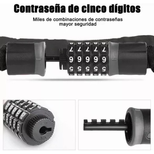 Marhynchus Cadena Candado Para Bicicleta O Moto Acero Combinacion