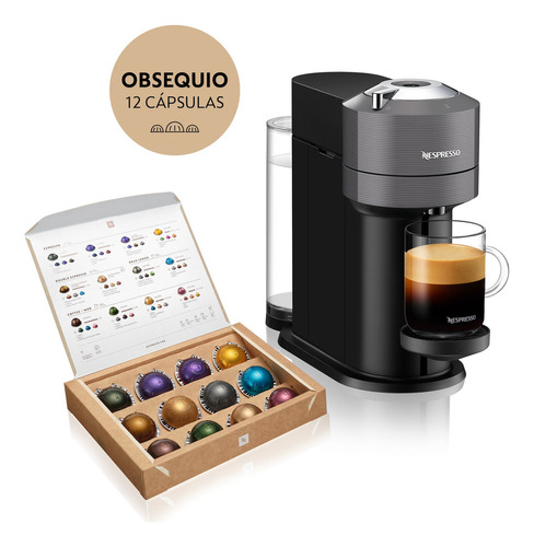 Cafetera Nespresso Vertuo Next GCV1 automática dark grey para cápsulas monodosis 220V