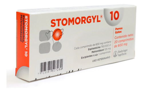 Stomorgyl 10kg Perros Gatos Antibacteriano 20 Comprimidos