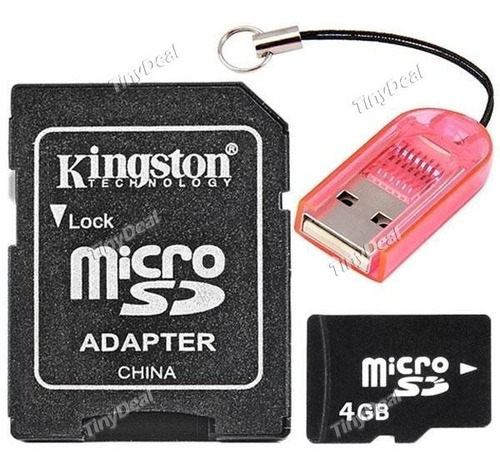 Cartao Micro Sd 4gb + Leitor Cartão + Adaptador Kingston