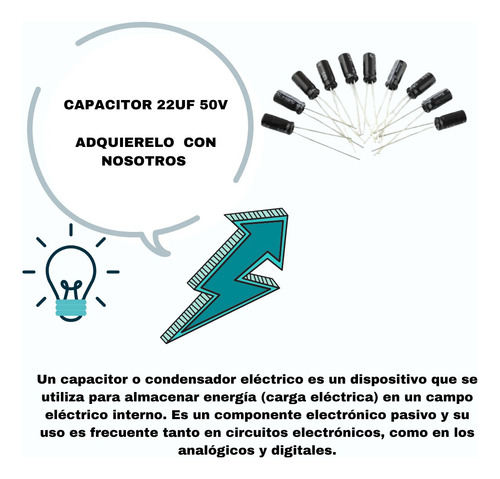 Capacitor Electrolitico 22uf 50v Pack 100 Piezas