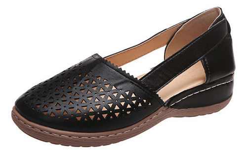 Zapatos De Cuero Cómodos E Informales For Mujer, Talla Gran