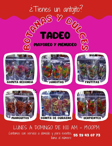 Botanas, Dulces, Frituras Y Gomitas Tadeo