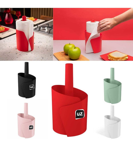 Suporte Porta Papel Toalha Para Mesa Cozinha Uz Várias Cores Cor Vermelho