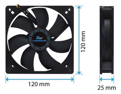 Ventilador Silencioso Kingwin De 120 Mm Para Carcasas De Com