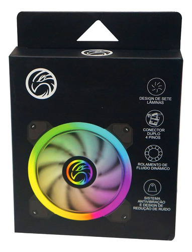 Cooler Rgb 12x12 Brazilpc Bp Dl Slim 1252 Design 7 Lâminas