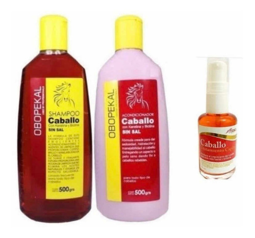 Pack Shampoo + Acondicionador Obopekal + Aceite De Caballo