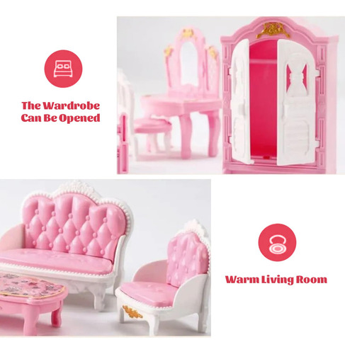 4 Sets Muebles Casa Muñecas Muebles En Miniatura Realistas