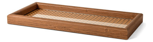 Bandeja Retangular Em Mdf Com Rattan 38x18x3cm - Mart