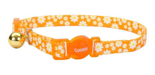 Collar Ajustable Gato Coastal Safecat Breakaway Daisy Orange