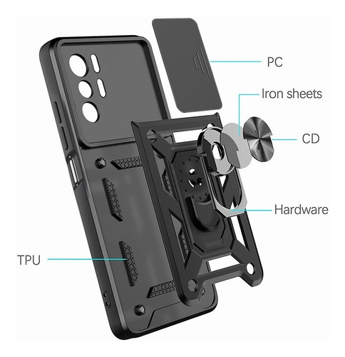 Funda Con Anillo Para Xiaomi Redmi Poco +mica Negro Poco X3 Gt