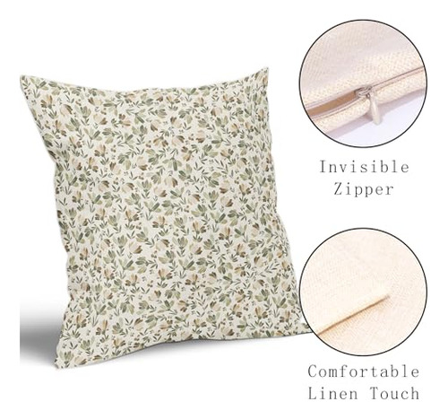 Juego De 2 Fundas De Almohada Con Flores Vintage 45x45 Cm