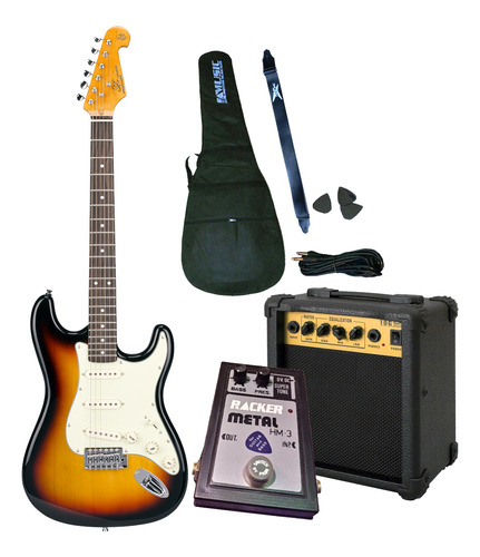 Combo Guitarra Electrica Sx + Amplificador + Pedal Fx + Acc 