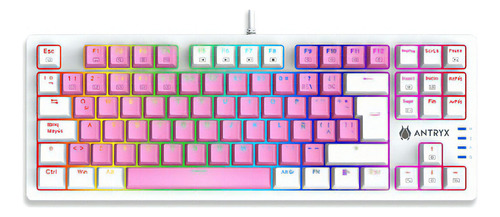 Teclado Mecanico Tkl Antryx Chrome Storm Mk840 Pink Color del teclado Blue