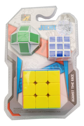 Kit X3 Cubo Rubik Grande Pequeño Y Culebrita Colores