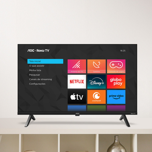 Smart TV 43" FULL HD AOC Roku TV 43S5045/78G HDMI 1 USB Wifi - Bom (Recondicionado)