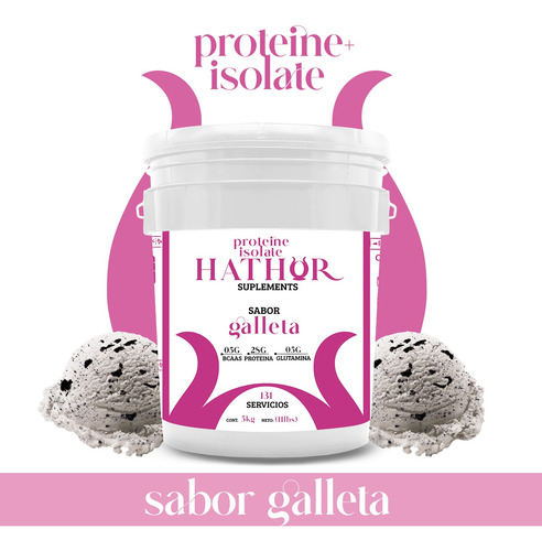 Proteína Whey Hidrolizada Isolate Hathor 5kg Varios Sabores Galleta