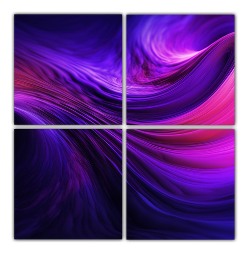 60x60cm Pintura Abstracta Morada De Alta Definición Flores