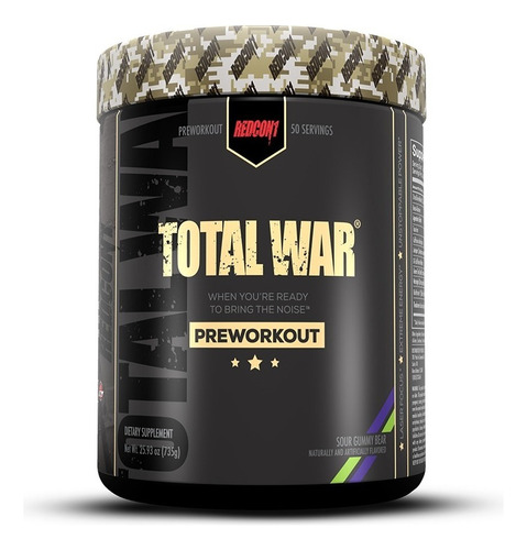 Pre Entreno Redcon1 Total War 50 Servicios Sabor Cherry Lime