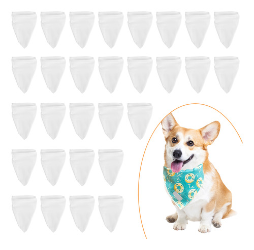 30 Pañuelos De Sublimación Para Mascotas, En Blanco, Por Tra