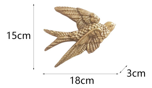 Elegante Escultura De Golondrina Elegante 15cmx18cmx3cm