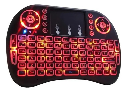 Mini Teclado Tv Box 4k Mouse Preto Teclado Rgb