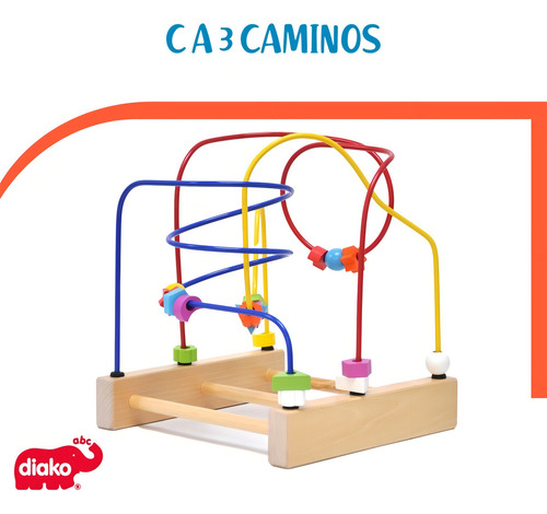 Laberinto Didactico 3 Caminos - Juguete Didactico | Diako Color Multicolor