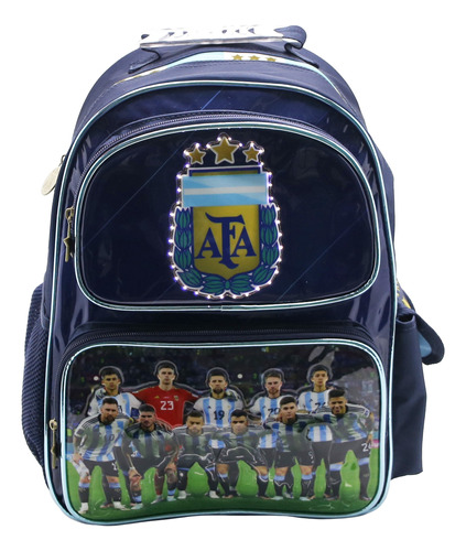 Mochila Escolar Cresko Afa Messi 16p Con Luz Led Espalda 