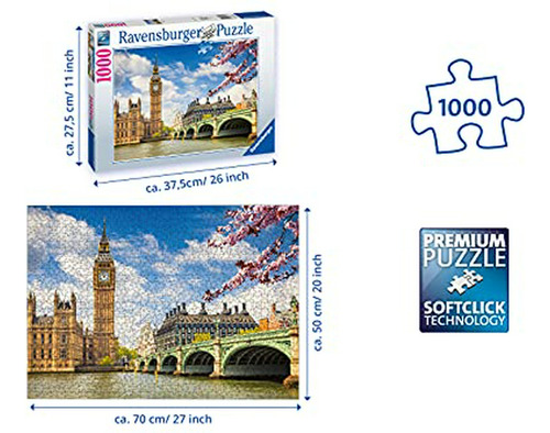 Puzzle Londres Parlamento & Big Ben Ravensburger Piezas - Pa
