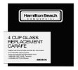 Replacement Carafe Hamilton Beach Hdc500c 4-cup Glass