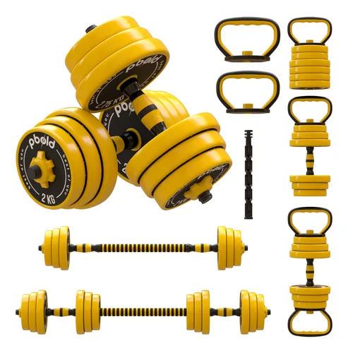 Set Kit Pesas Barra Mancuernas Juego* 62 Libras Gym Graduable