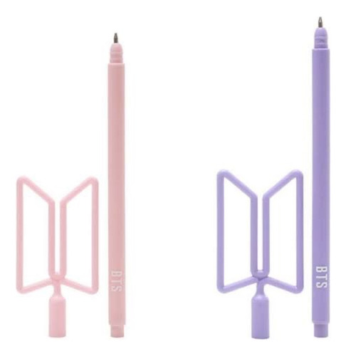 Pluma Original Logo Rosa Bts Kpop Rosa Negro